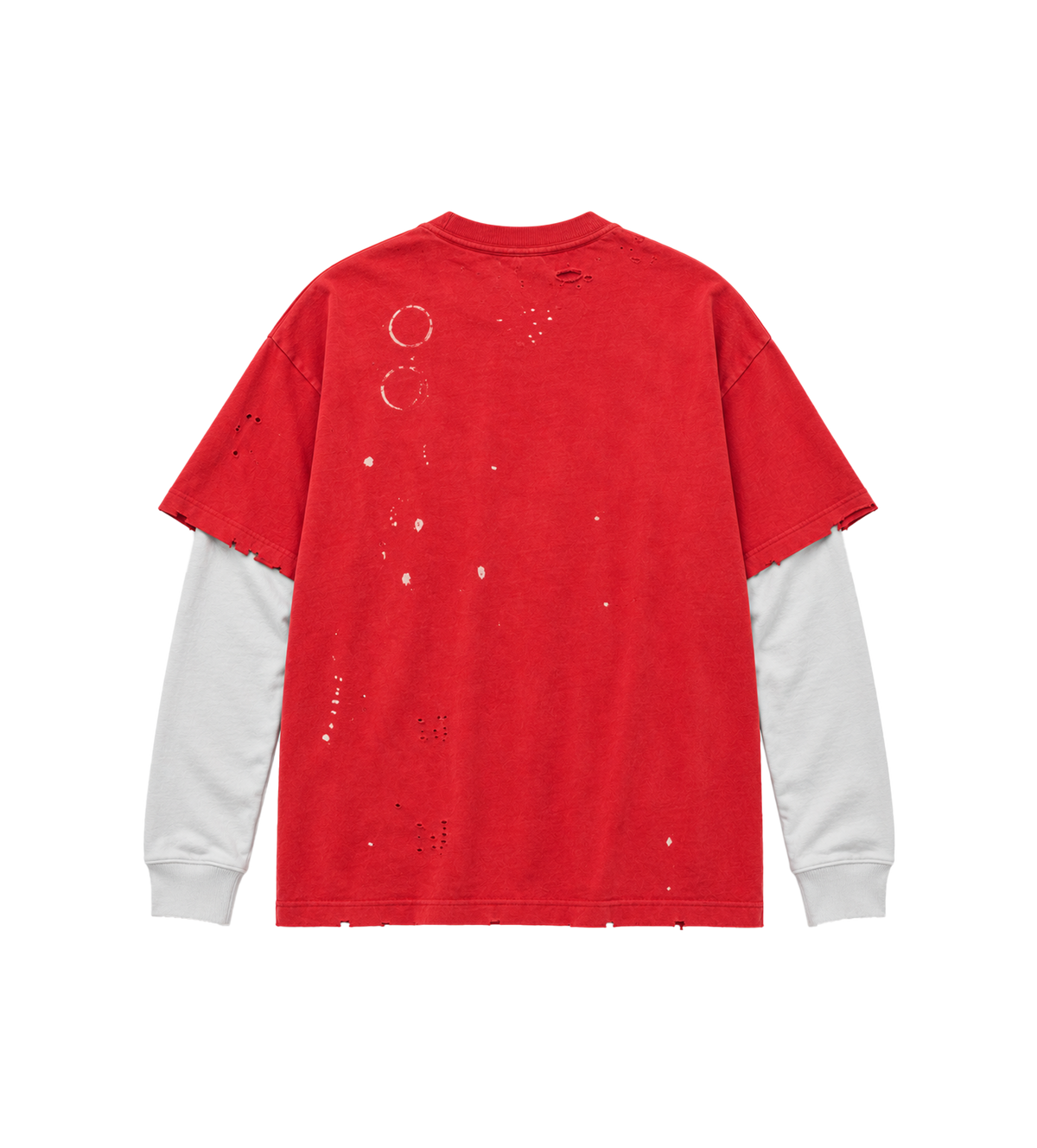 Bleached Luke Thermal Tee Red