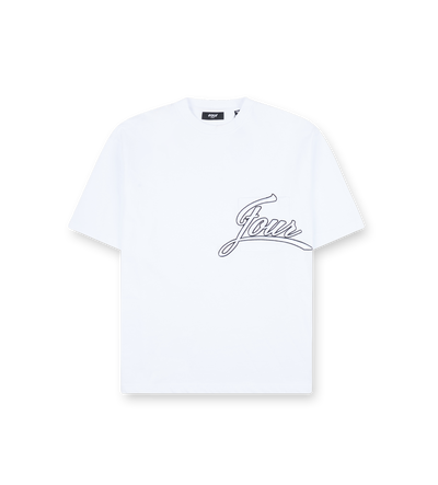 Script Boxy Pocket T-Shirt White
