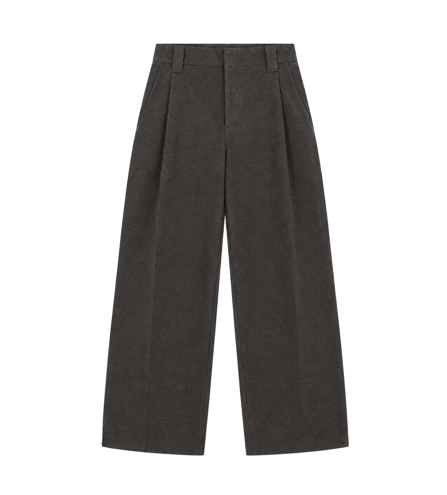 Knitted Trousers Charcoal Tweed