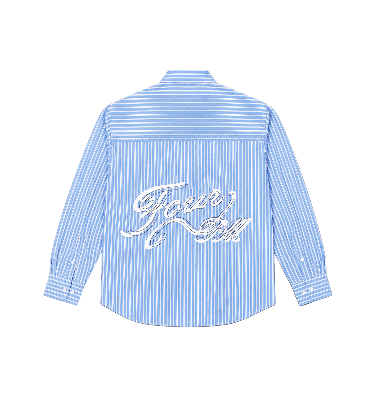 After 4PM Script Woven Shirt Striped Blue