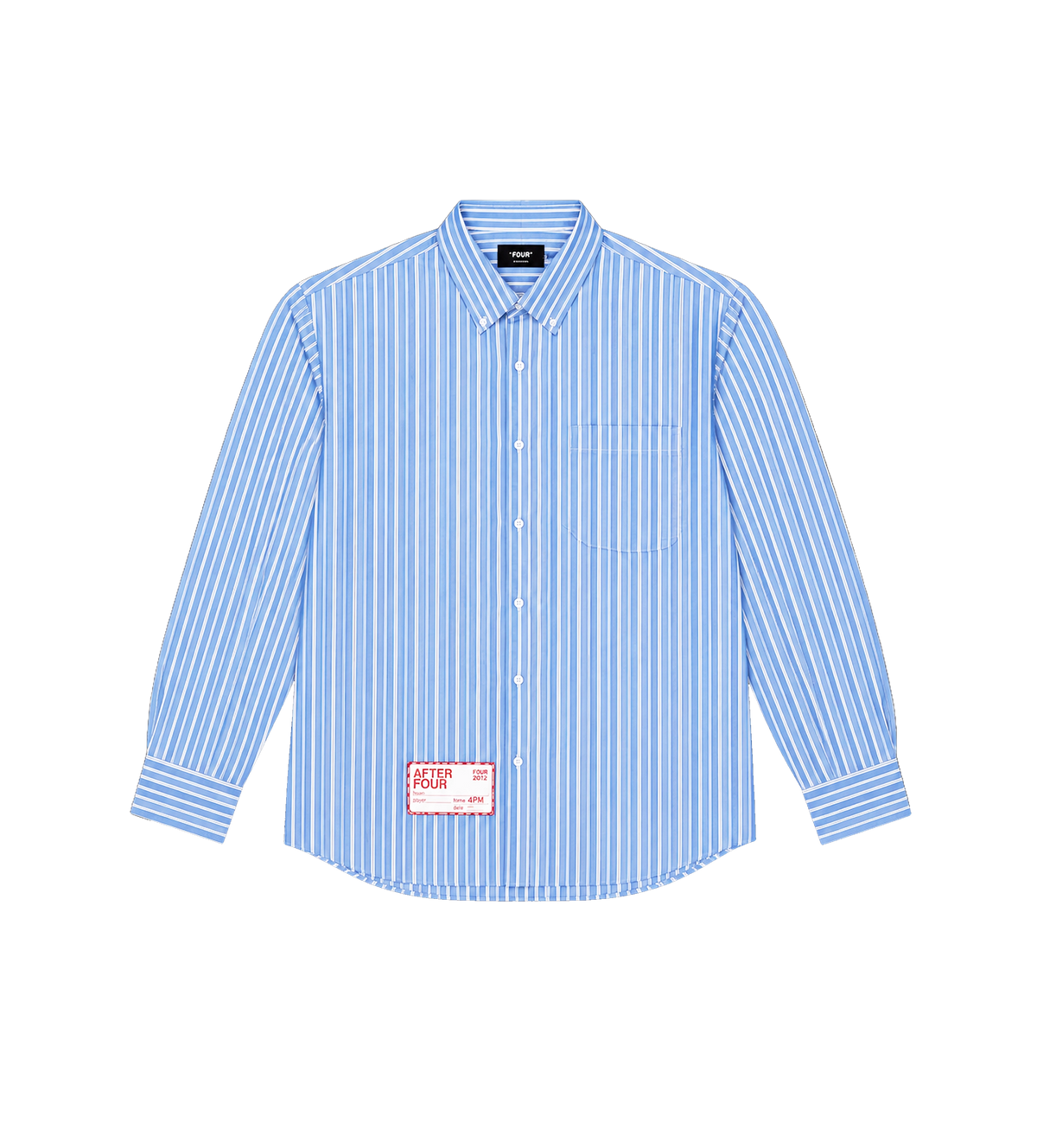 After 4PM Script Woven Shirt Striped Blue