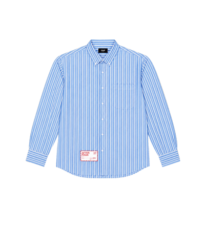 After 4PM Script Woven Shirt Striped Blue