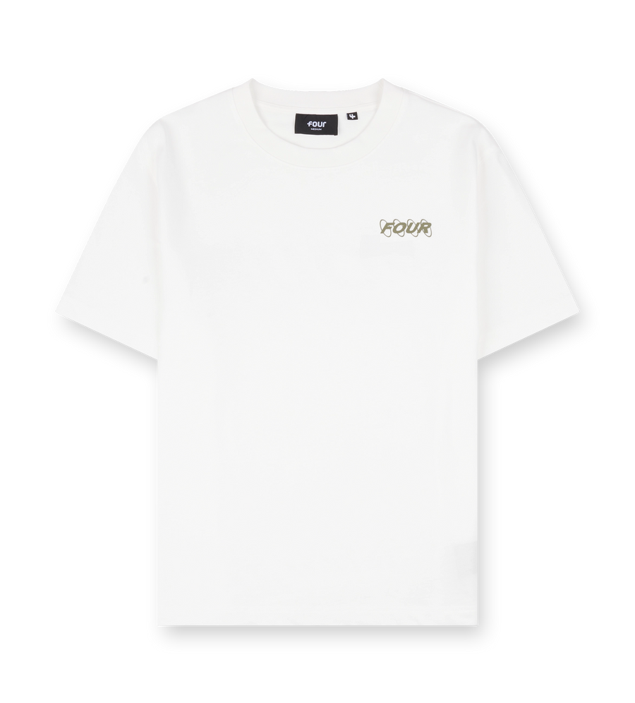 Circles T-shirt White/ Olive