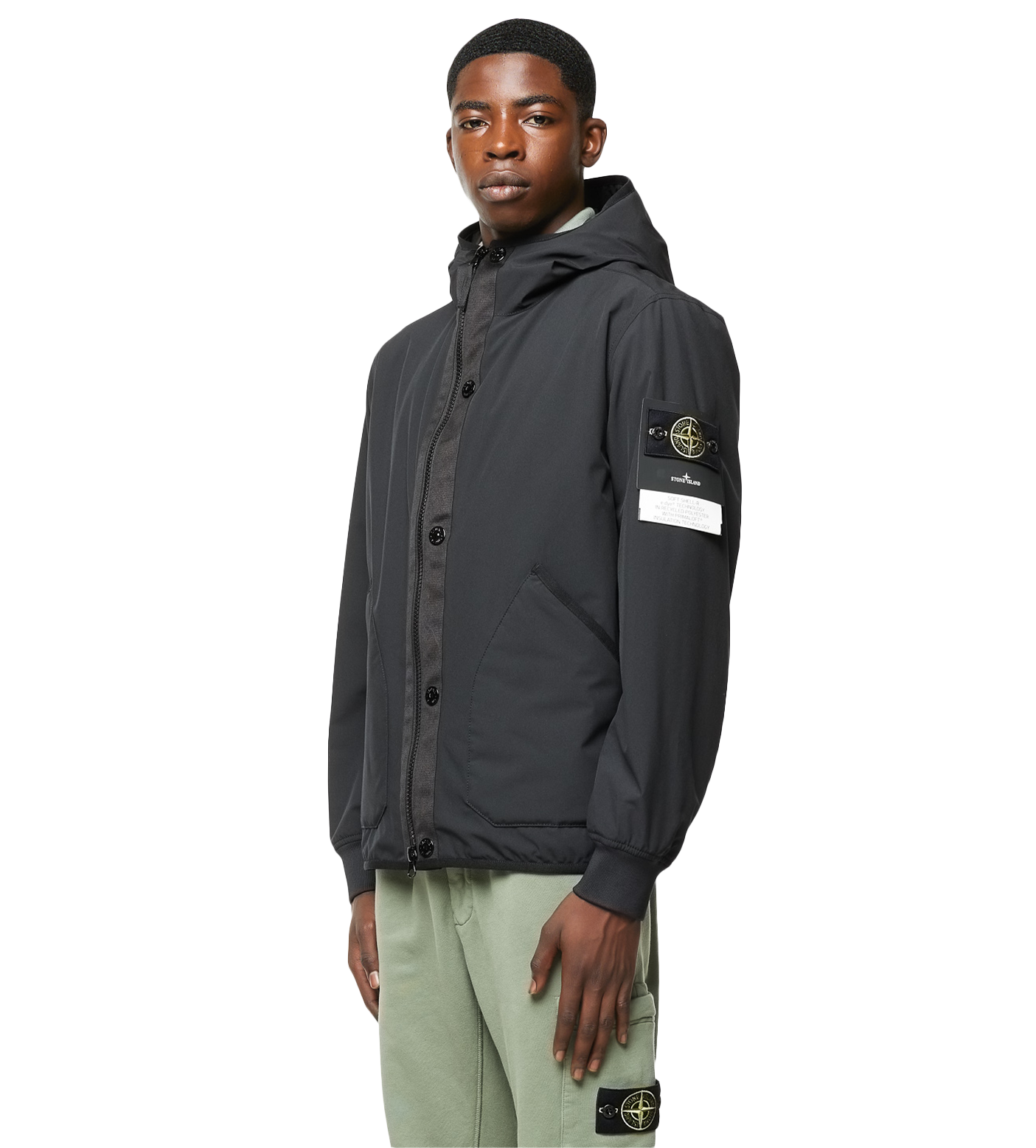 Compass-patch Hooded Jacket Black