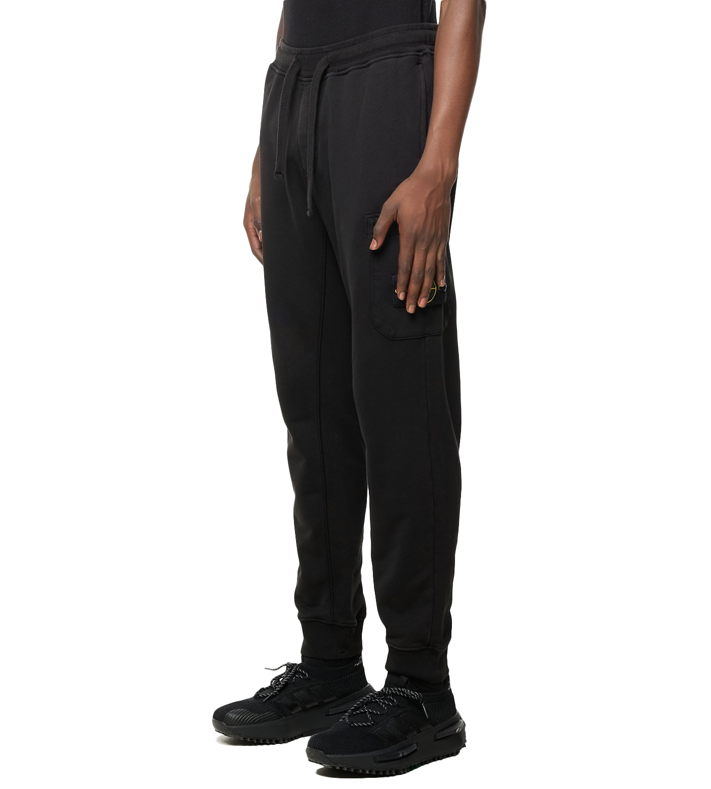 Compass-patch Cargo Sweat Pants Black