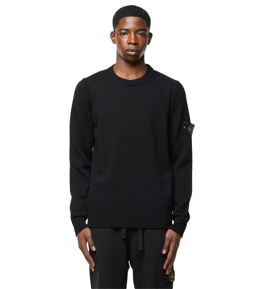 Compass-patch Crew-neck Jumper Black