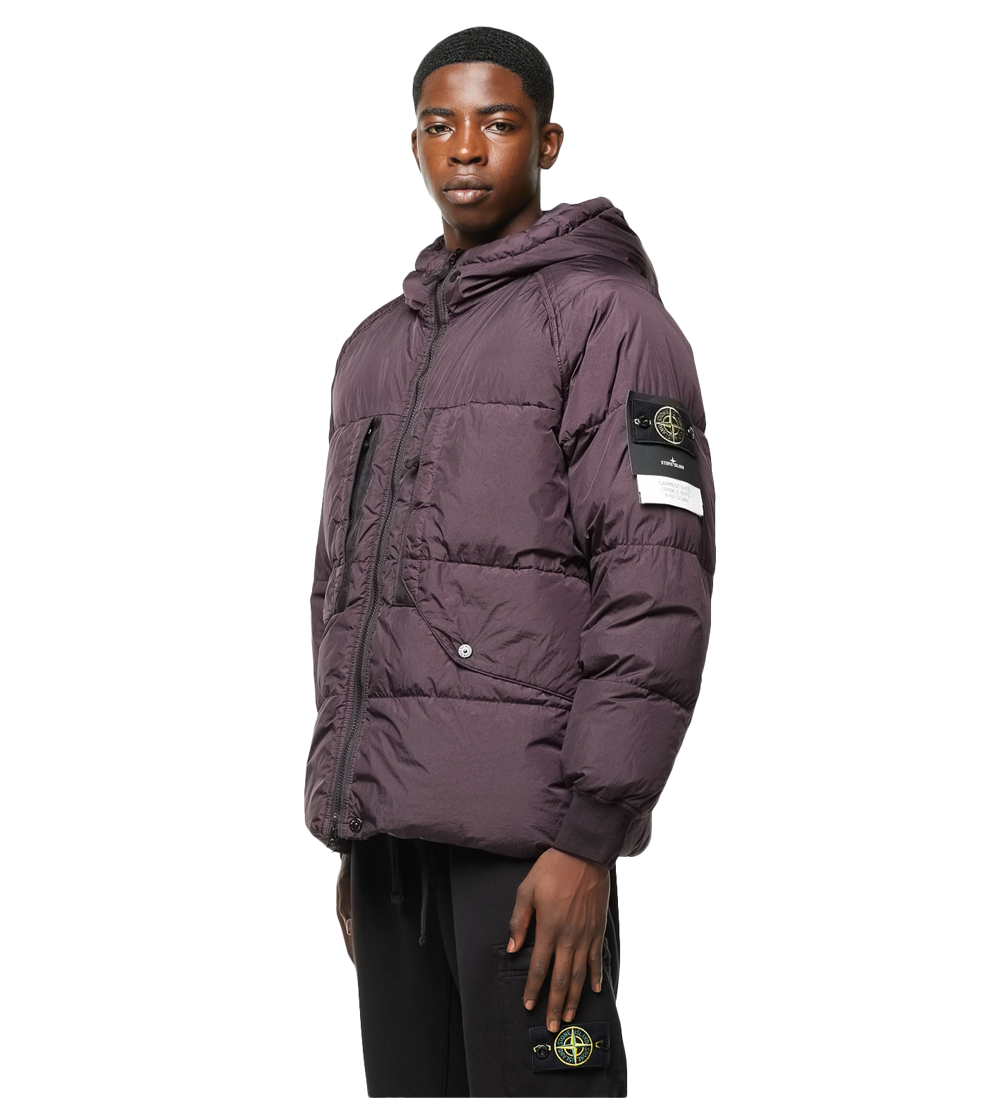 Compass-patch Padded Jacket Purple