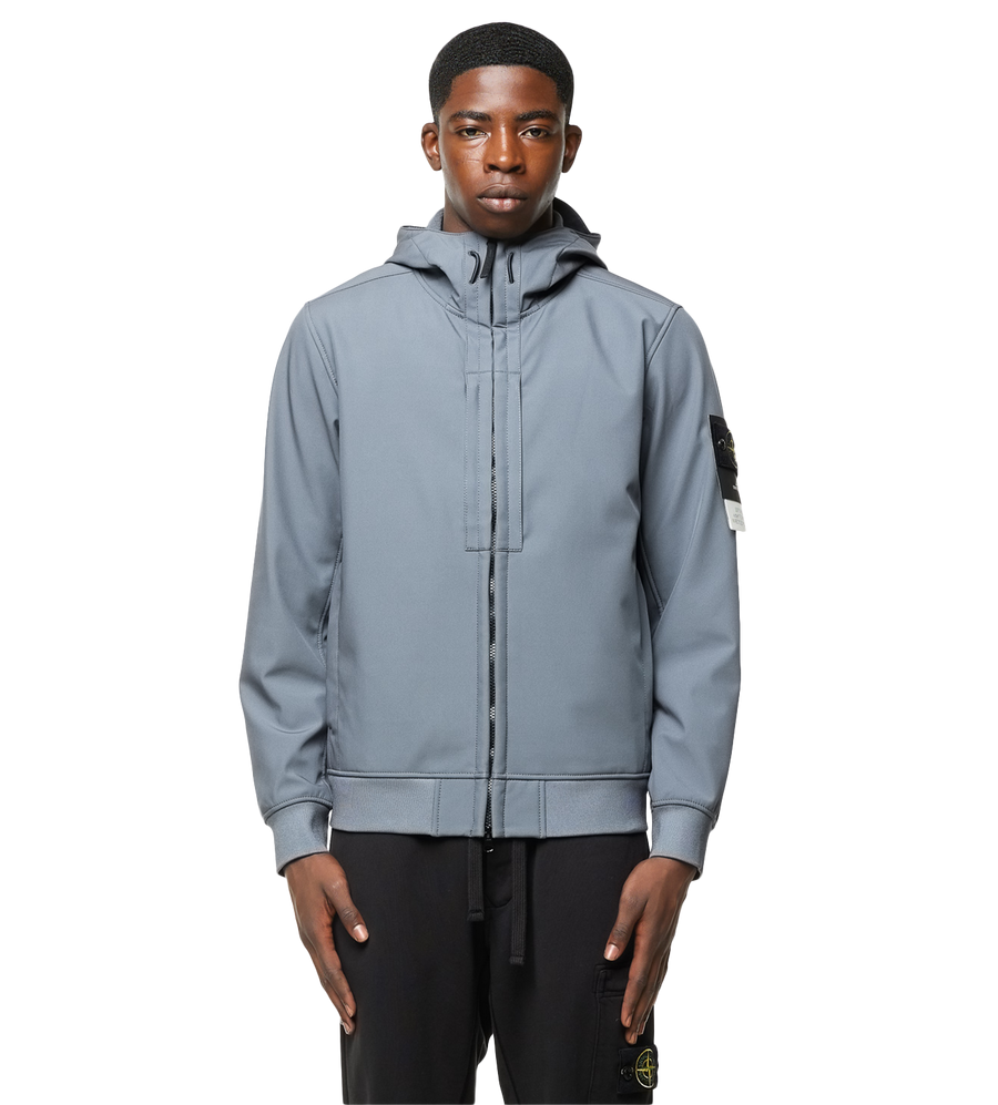 Logo-patch Zip-fastening Jacket Grey