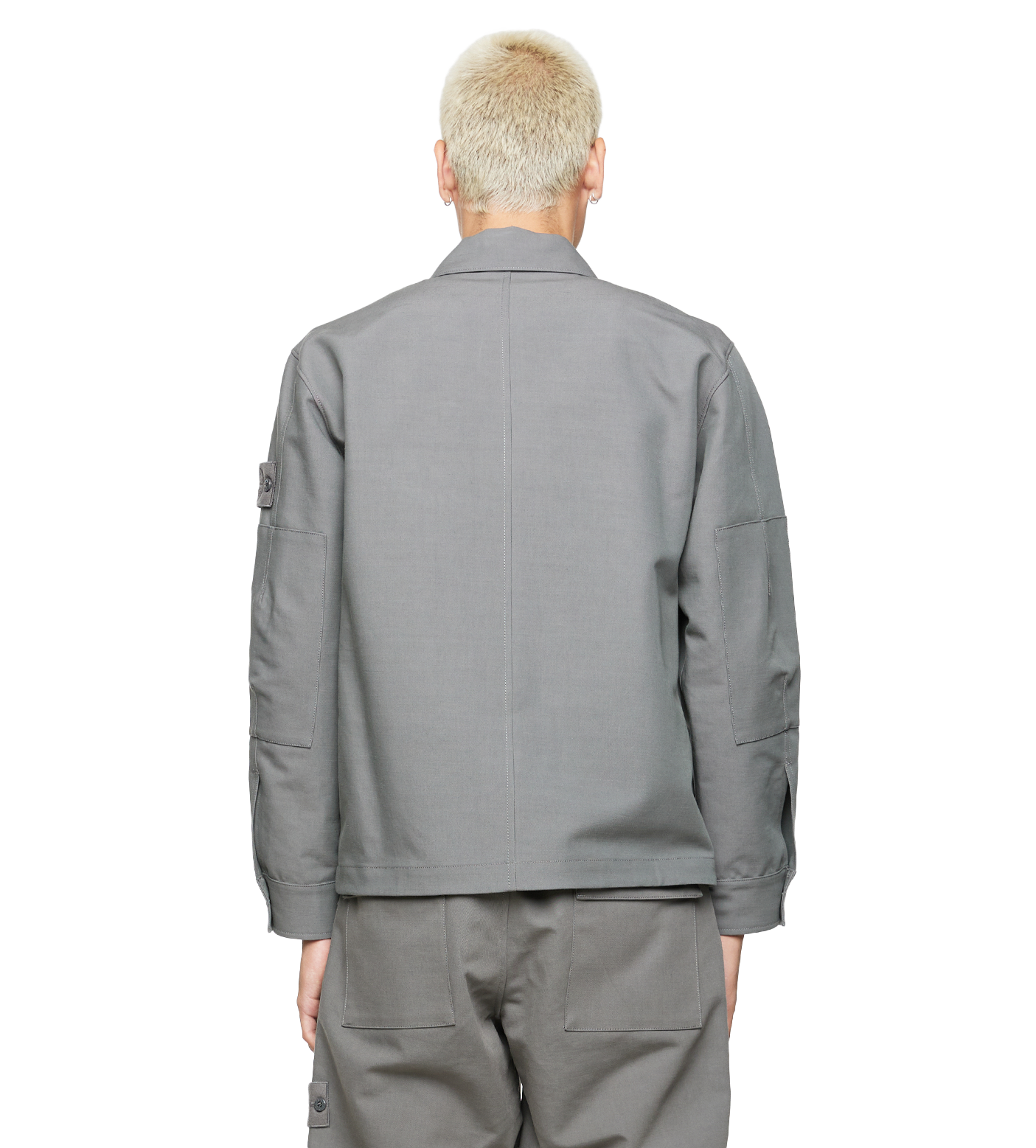 Compass-patch Shirt Jacket Grey