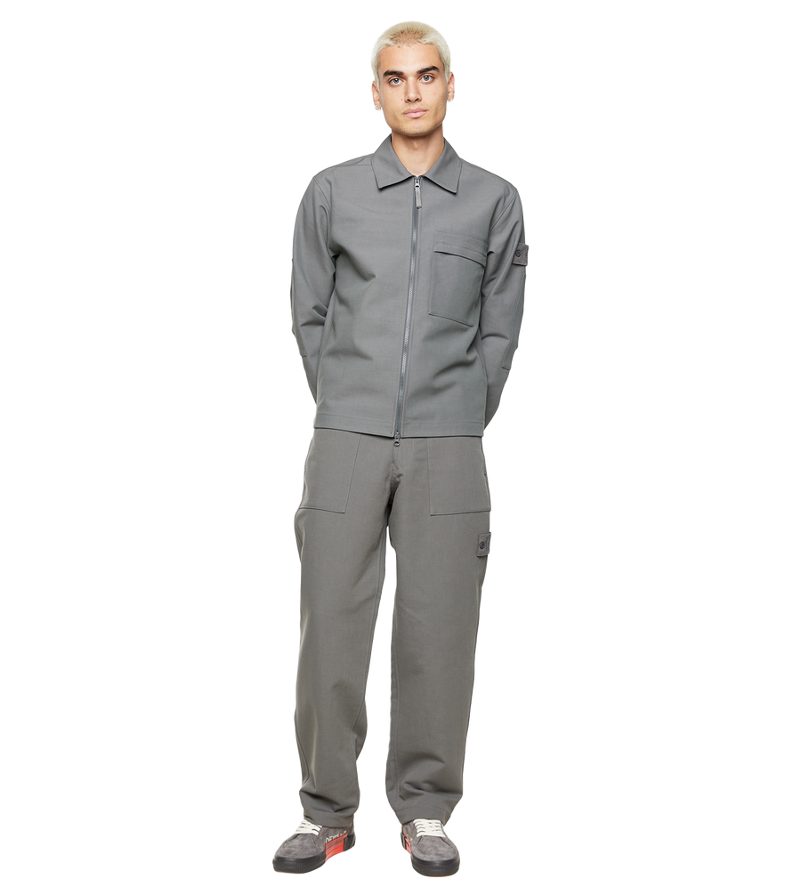 Compass-patch Shirt Jacket Grey