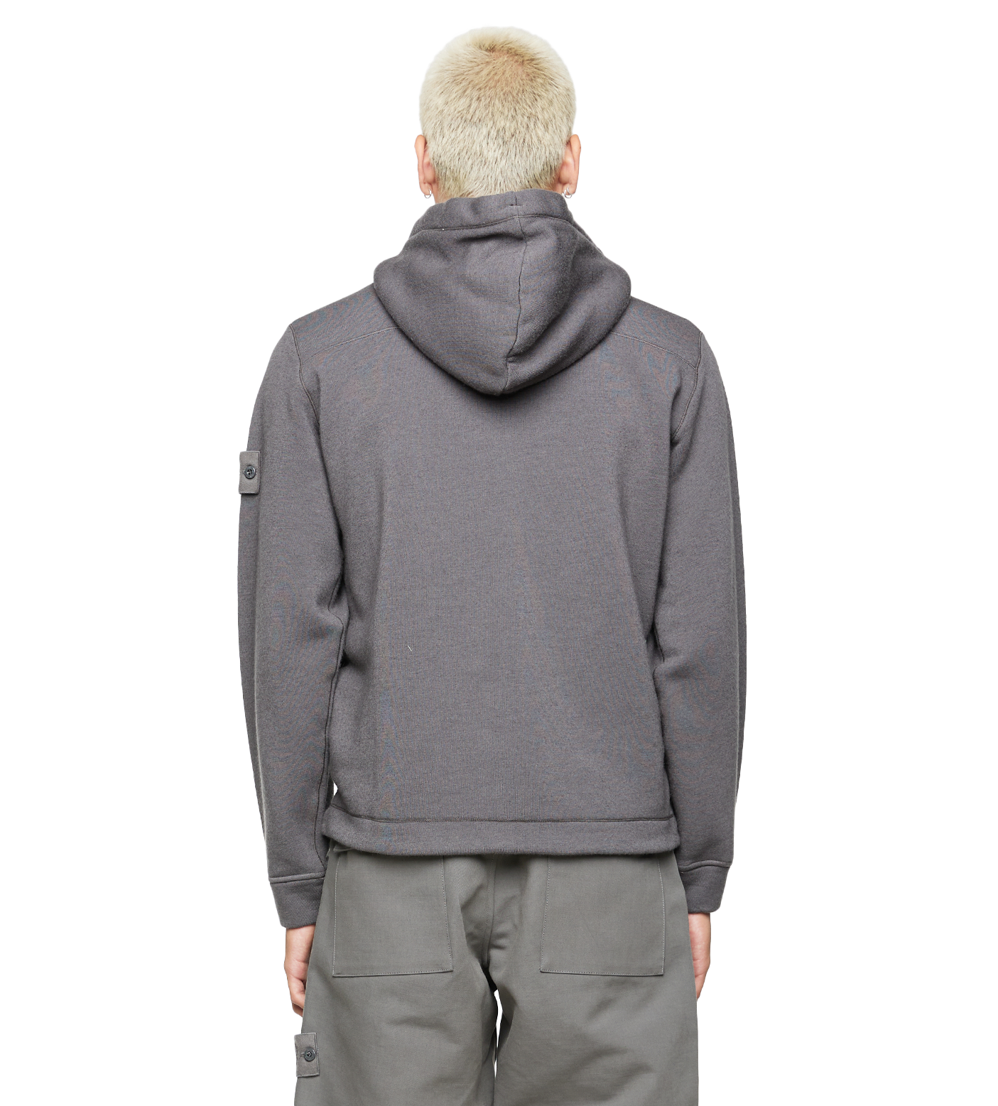 Compass-patch Zip-up Hoodie Dark Grey