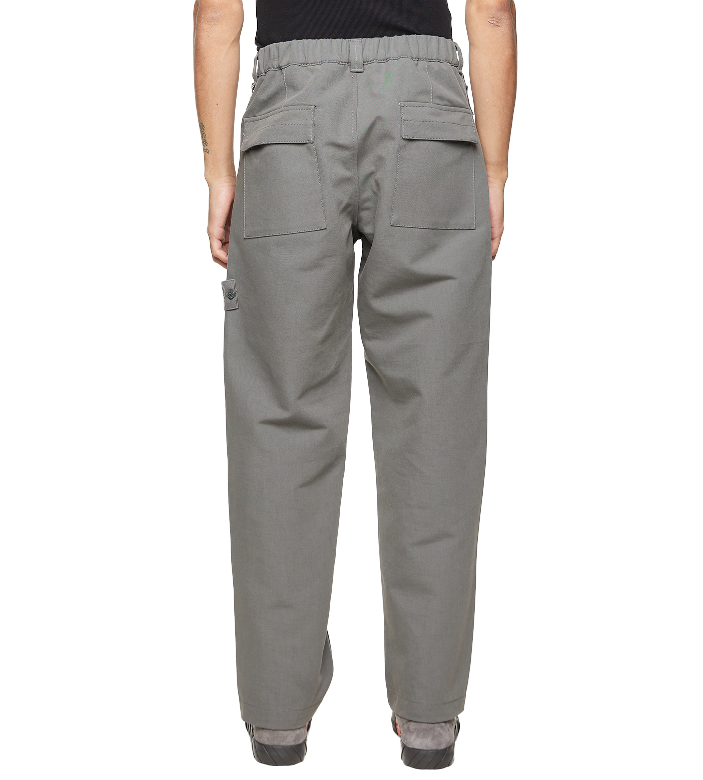 Compass-patch Straight-cut Pants Dark Grey