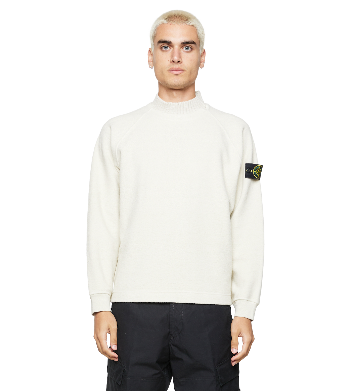Compass-motif Crew-neck Sweatshirt Beige