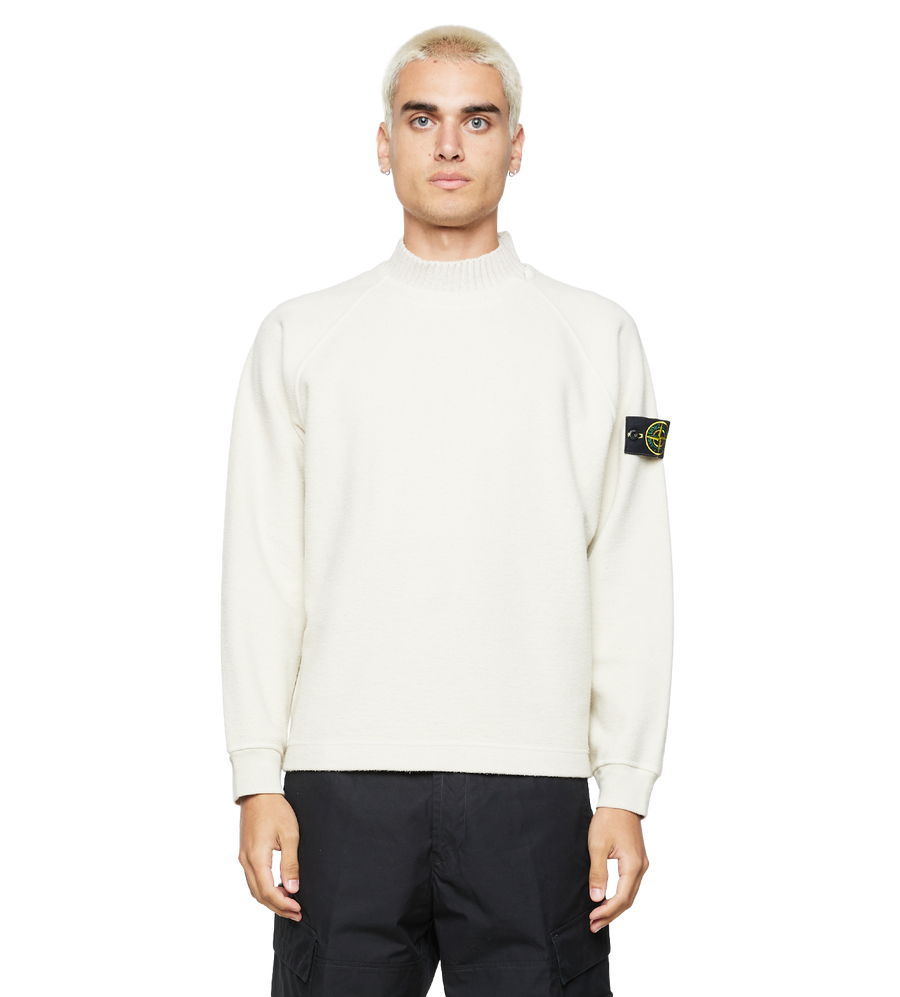 Compass-motif Crew-neck Sweatshirt Beige