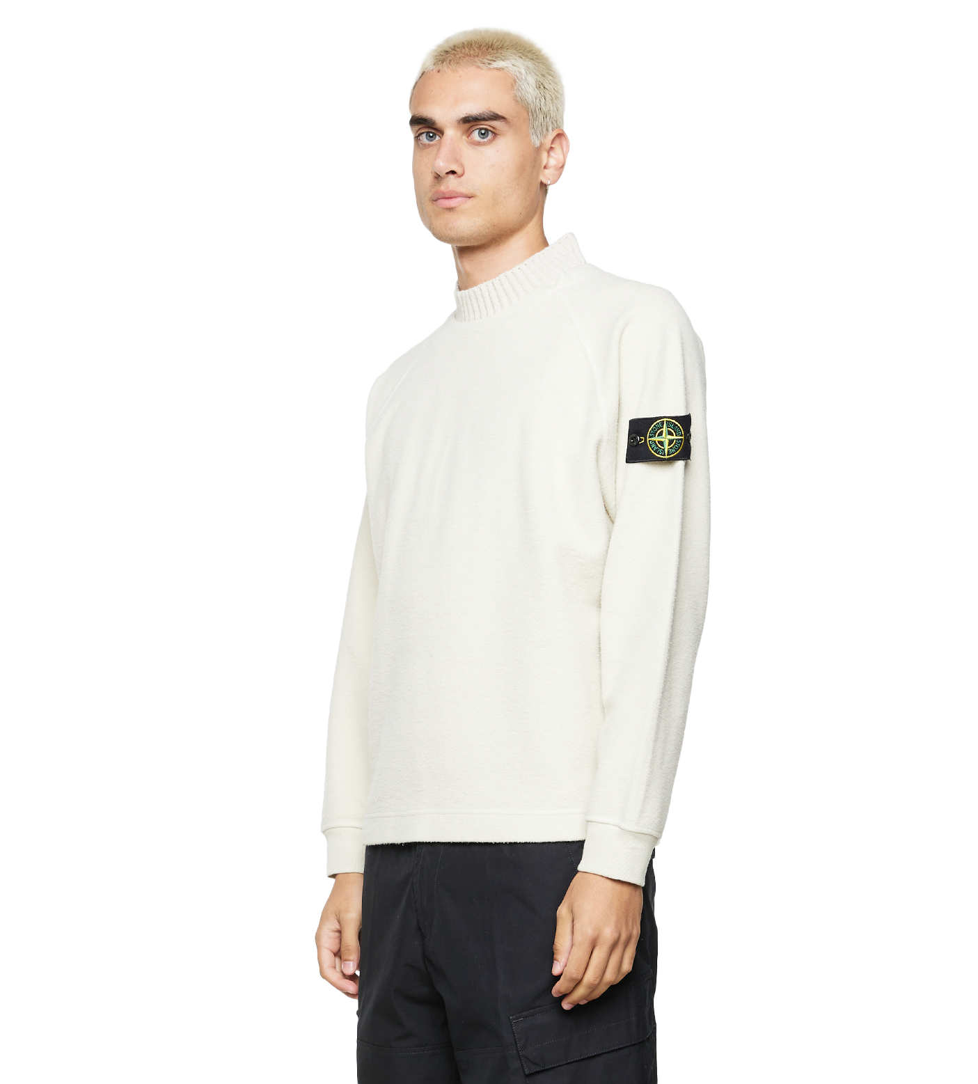 Compass-motif Crew-neck Sweatshirt Beige