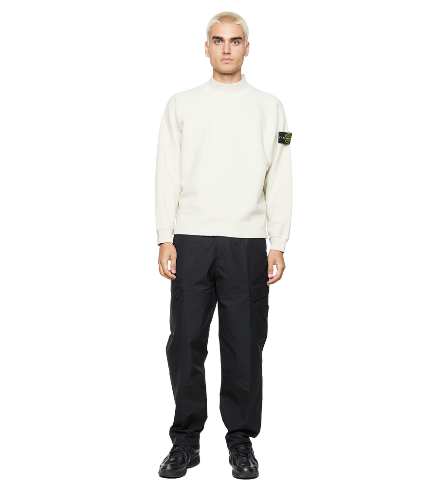 Compass-motif Crew-neck Sweatshirt Beige