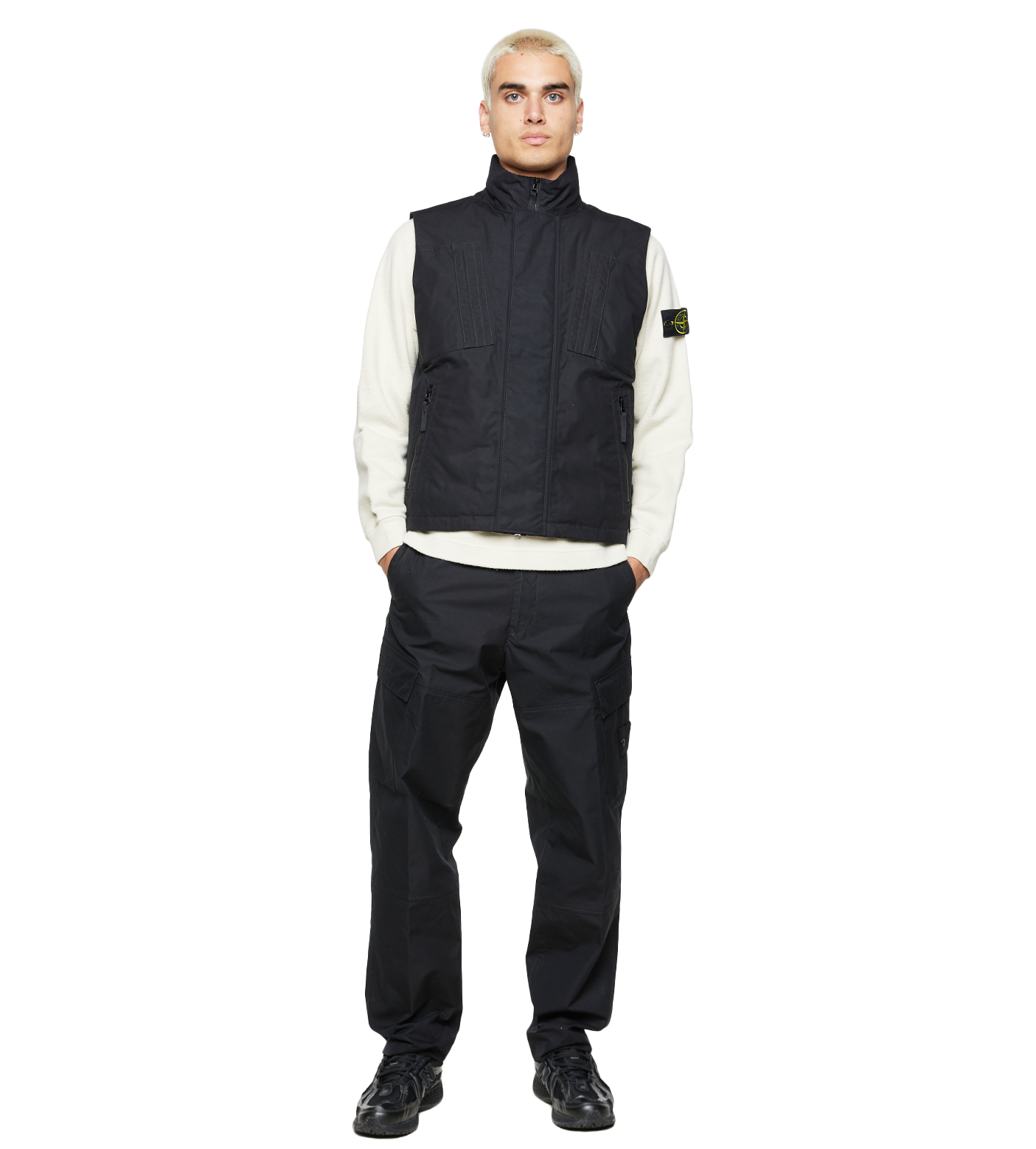 Ghost Compass-badge Cotton Gilet Black