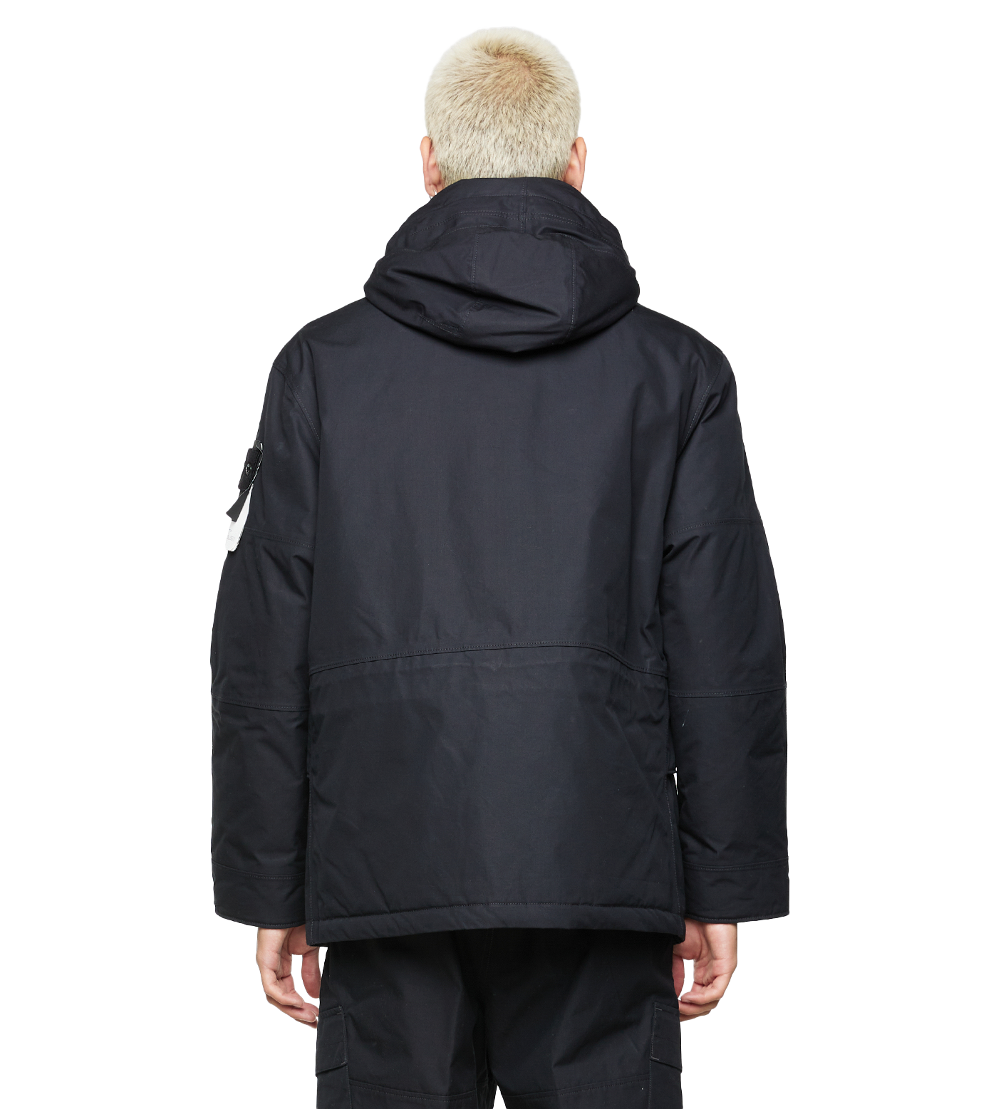 Garment-dyed Cotton Hooded Jacket Black