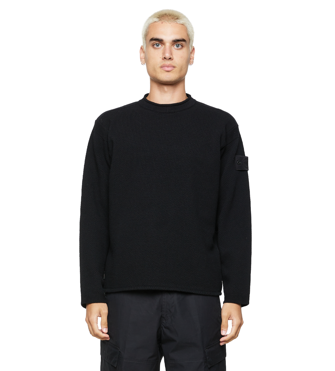 Compass-badge Virgin Wool Black Jumper Black