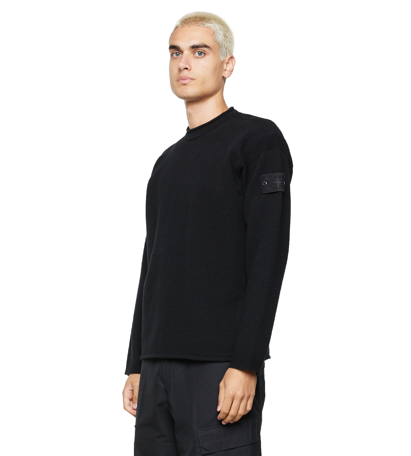 Compass-badge Virgin Wool Black Jumper Black