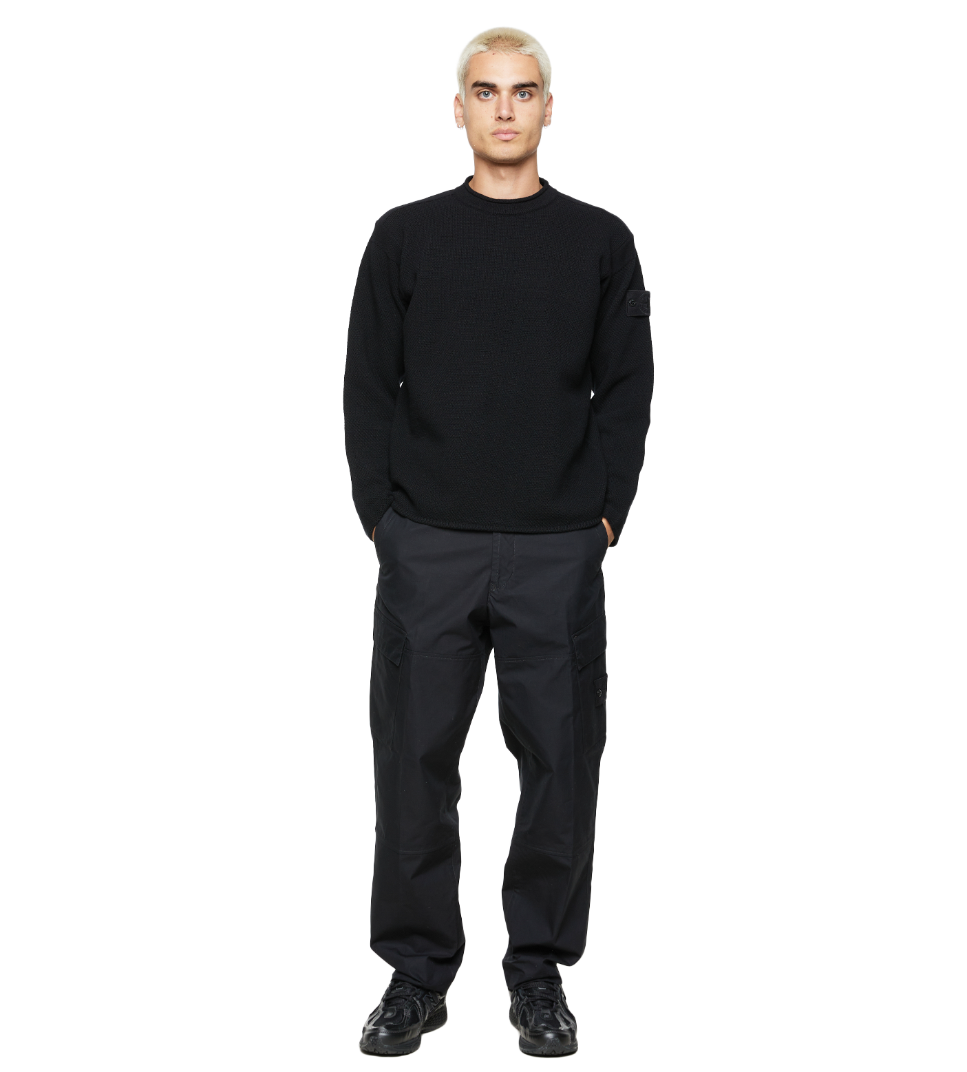 Compass-badge Virgin Wool Black Jumper Black