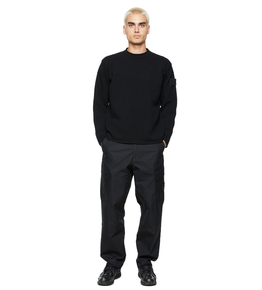 Compass-badge Virgin Wool Black Jumper Black