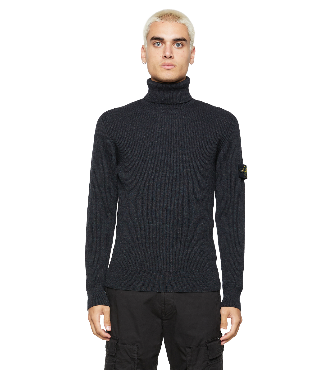 Compass-patch Virgin-wool Jumper Black