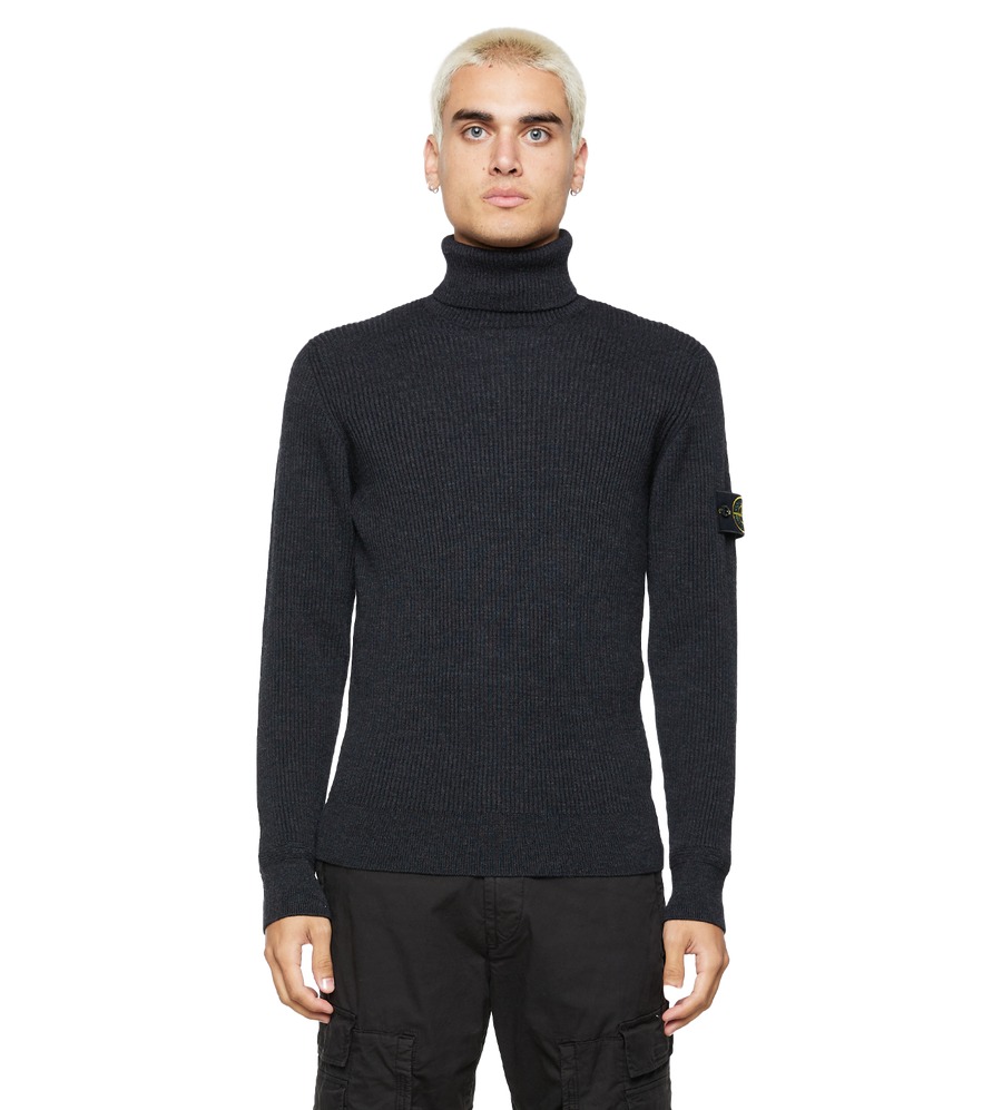 Compass-patch Virgin-wool Jumper Black
