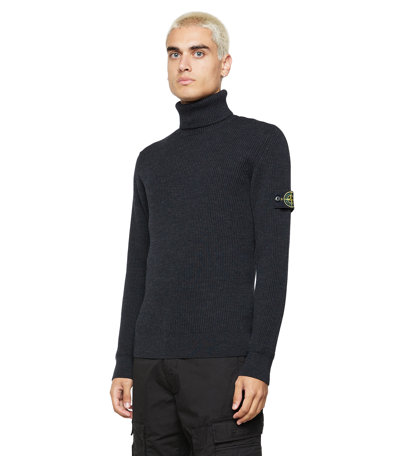 Compass-patch Virgin-wool Jumper Black