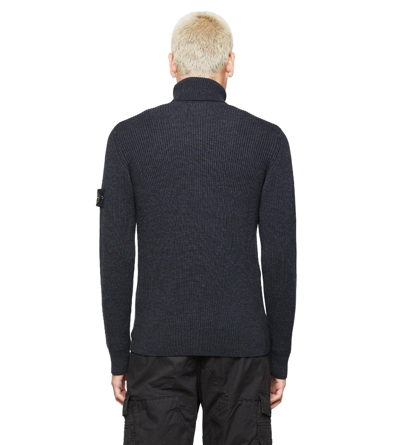 Compass-patch Virgin-wool Jumper Black
