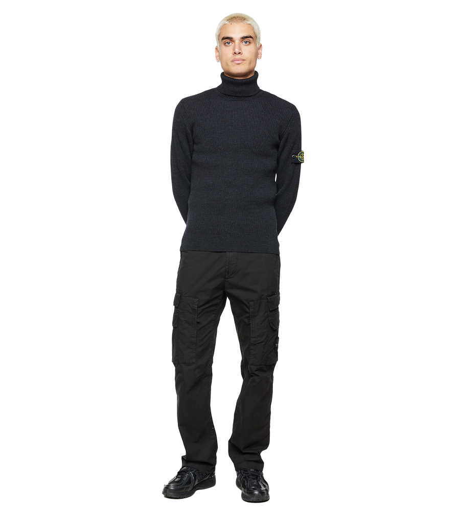 Compass-patch Virgin-wool Jumper Black