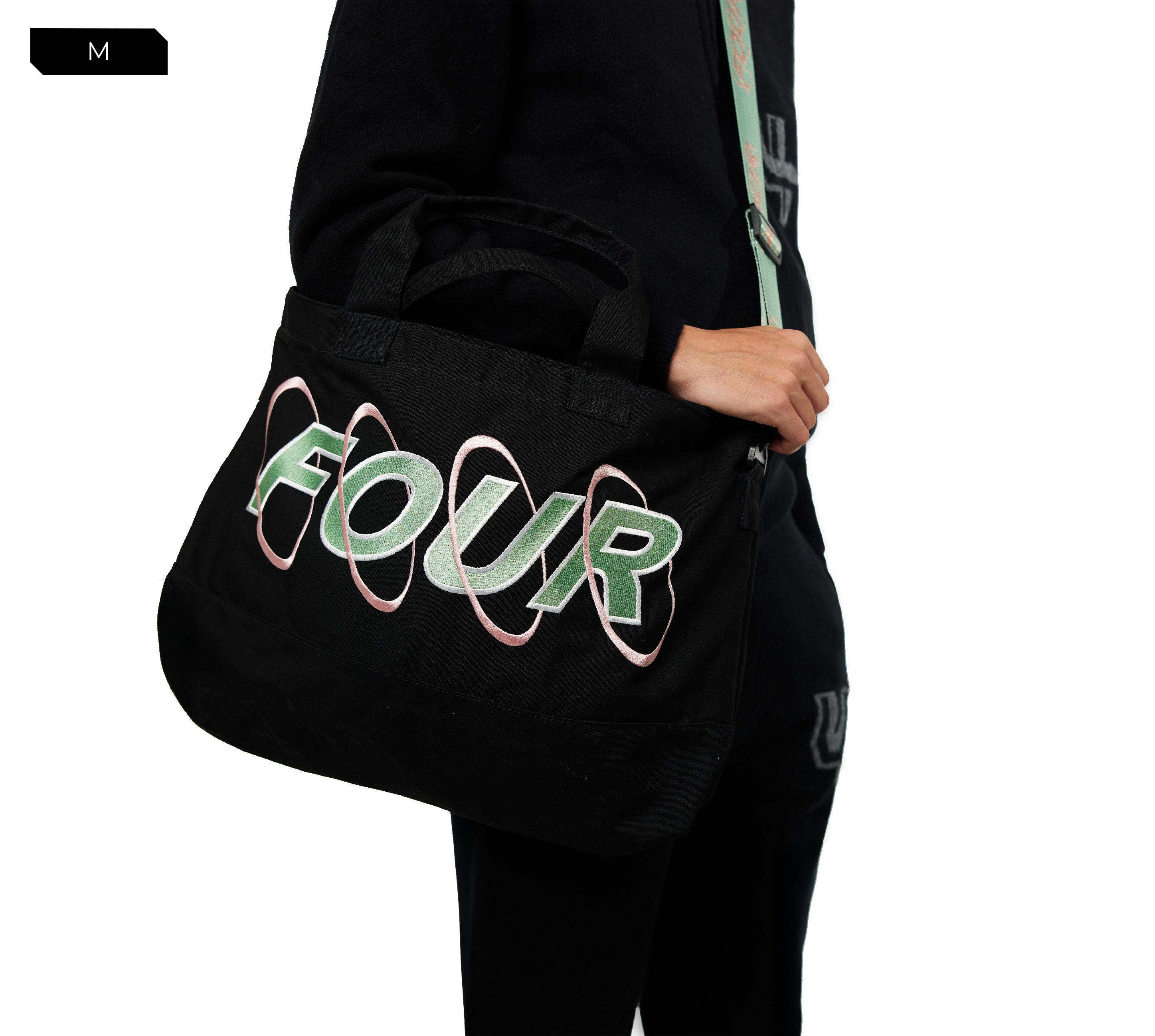 Circles Embroidery Shopper Matcha
