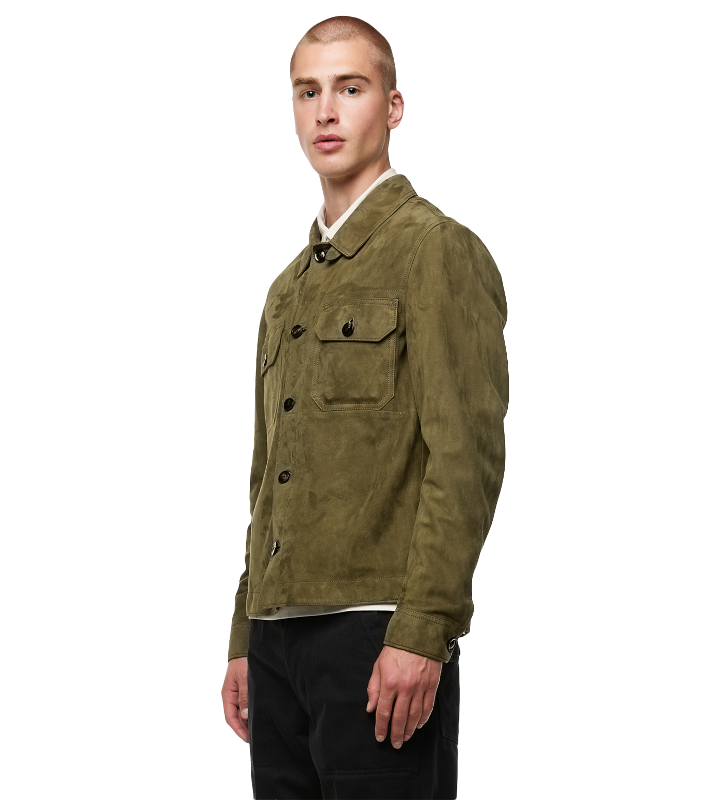 Suede Shirt Jacket Sage