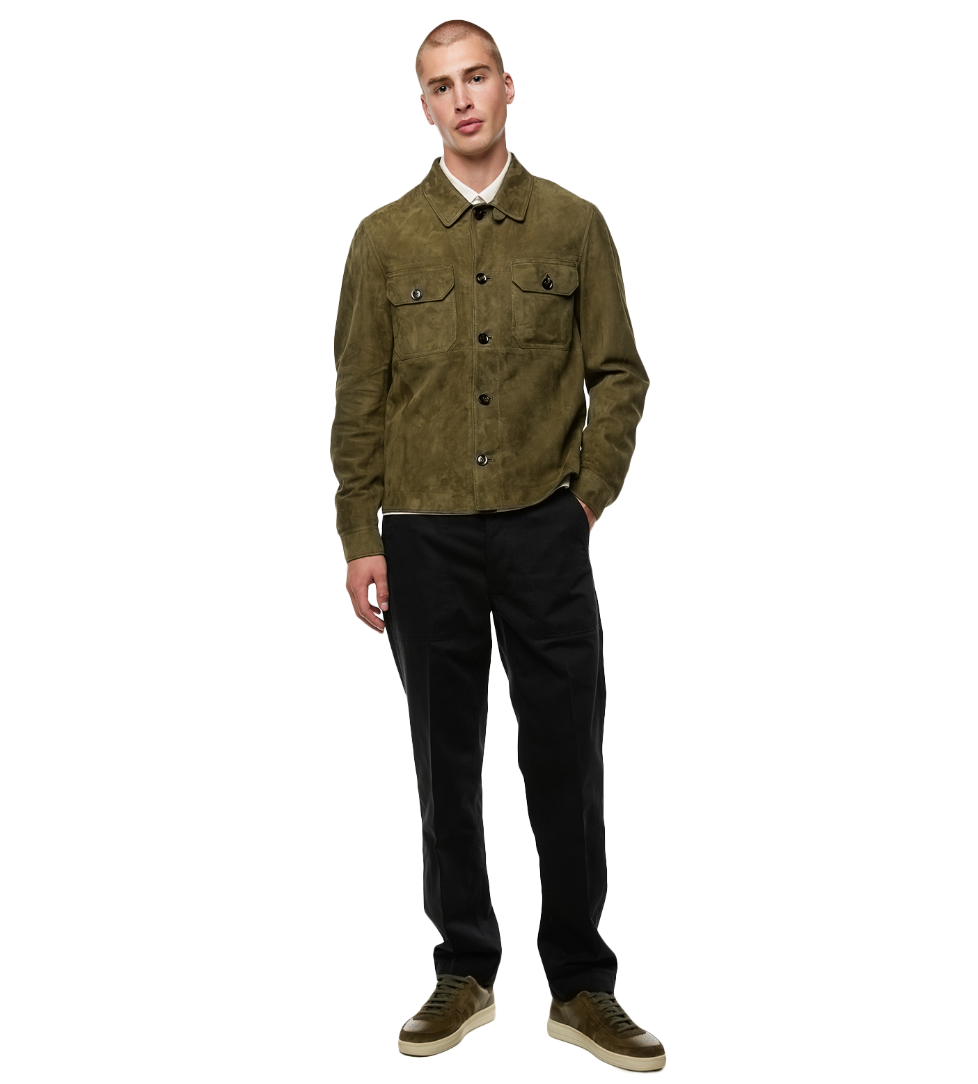 Suede Shirt Jacket Sage