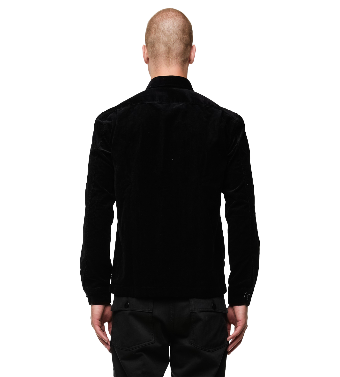 Button-up Corduroy Shirt Jacket Black