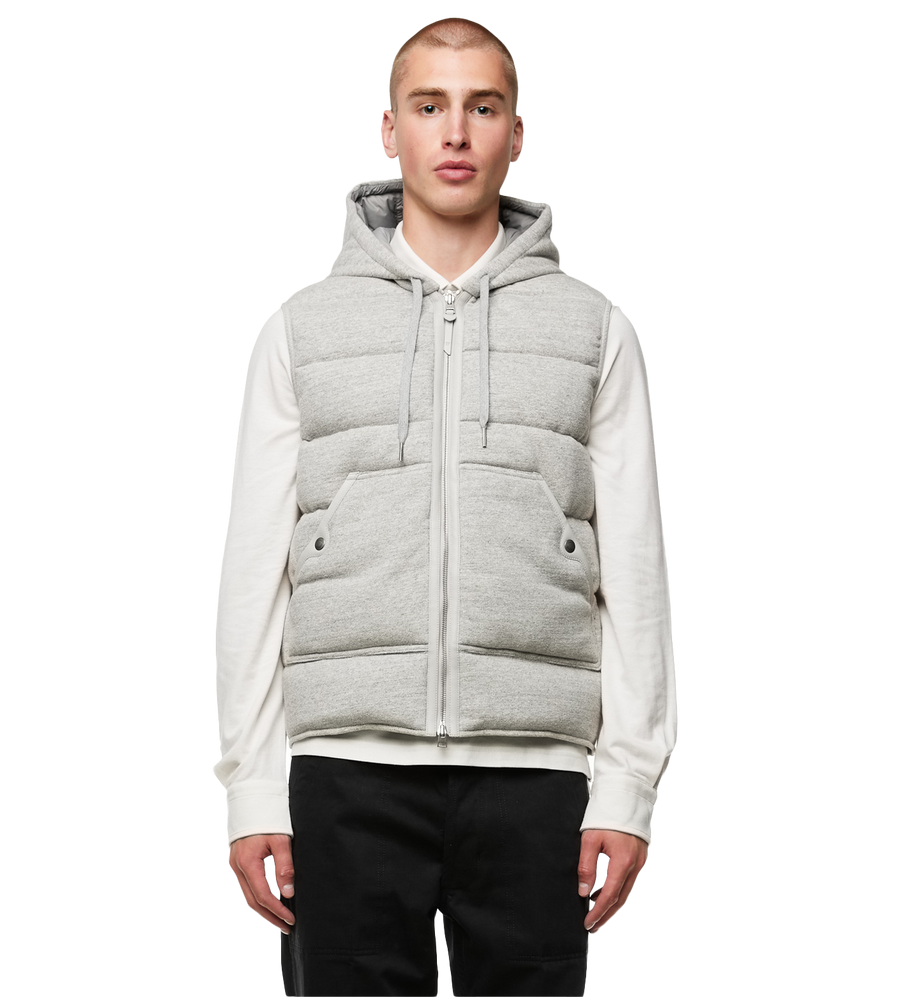 Mélange-effect Cotton Gilet Light Grey