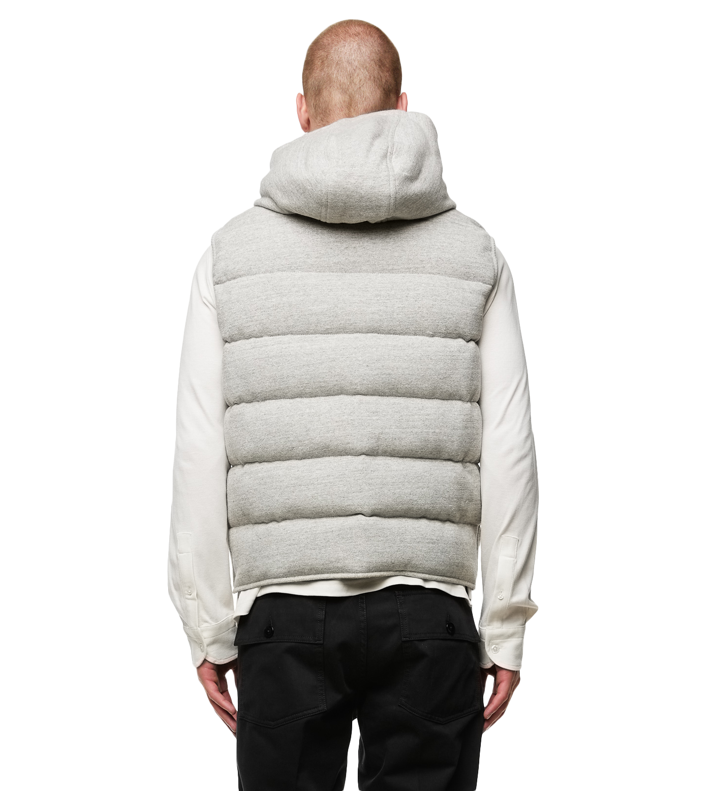 Mélange-effect Cotton Gilet Light Grey
