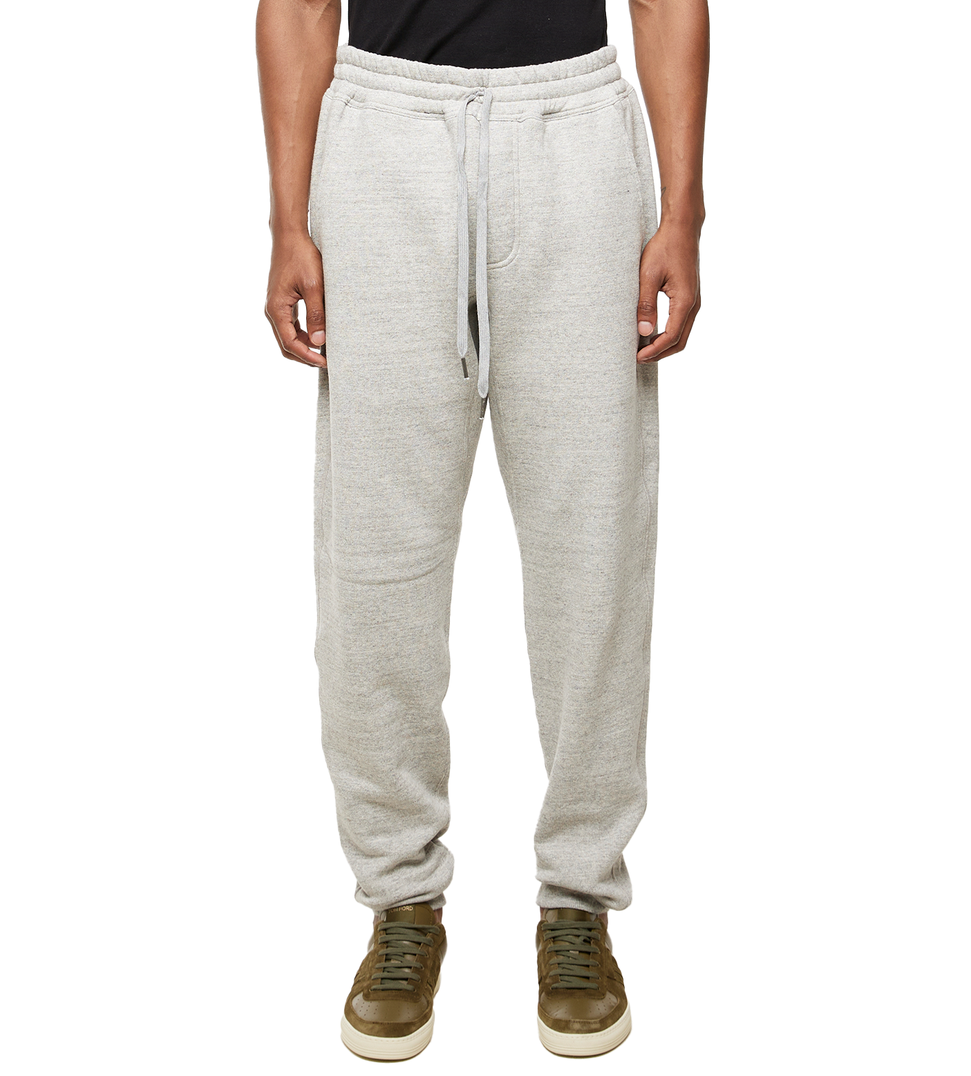 Slim-fit Cotton Track Pants Light Grey