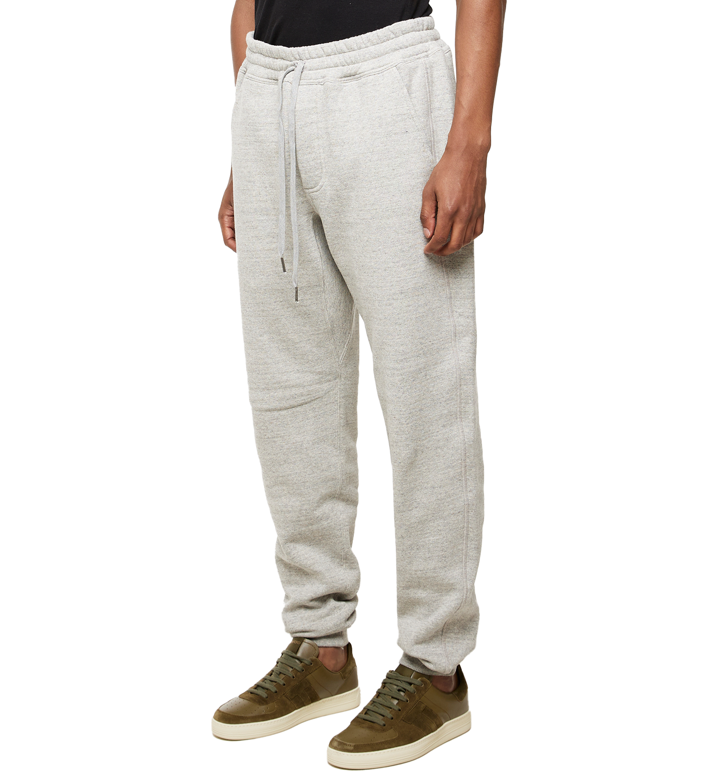 Slim-fit Cotton Track Pants Light Grey