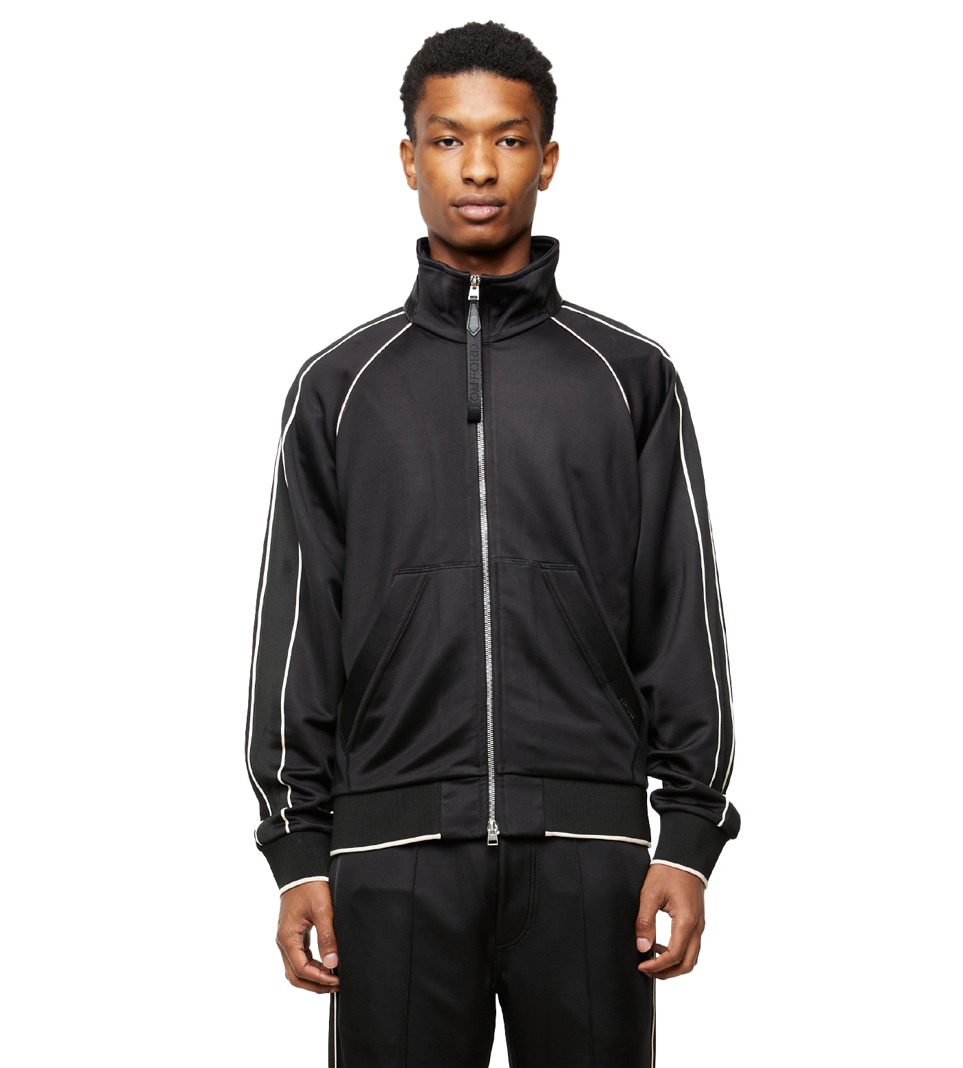 Stripe-detail Track Jacket Black