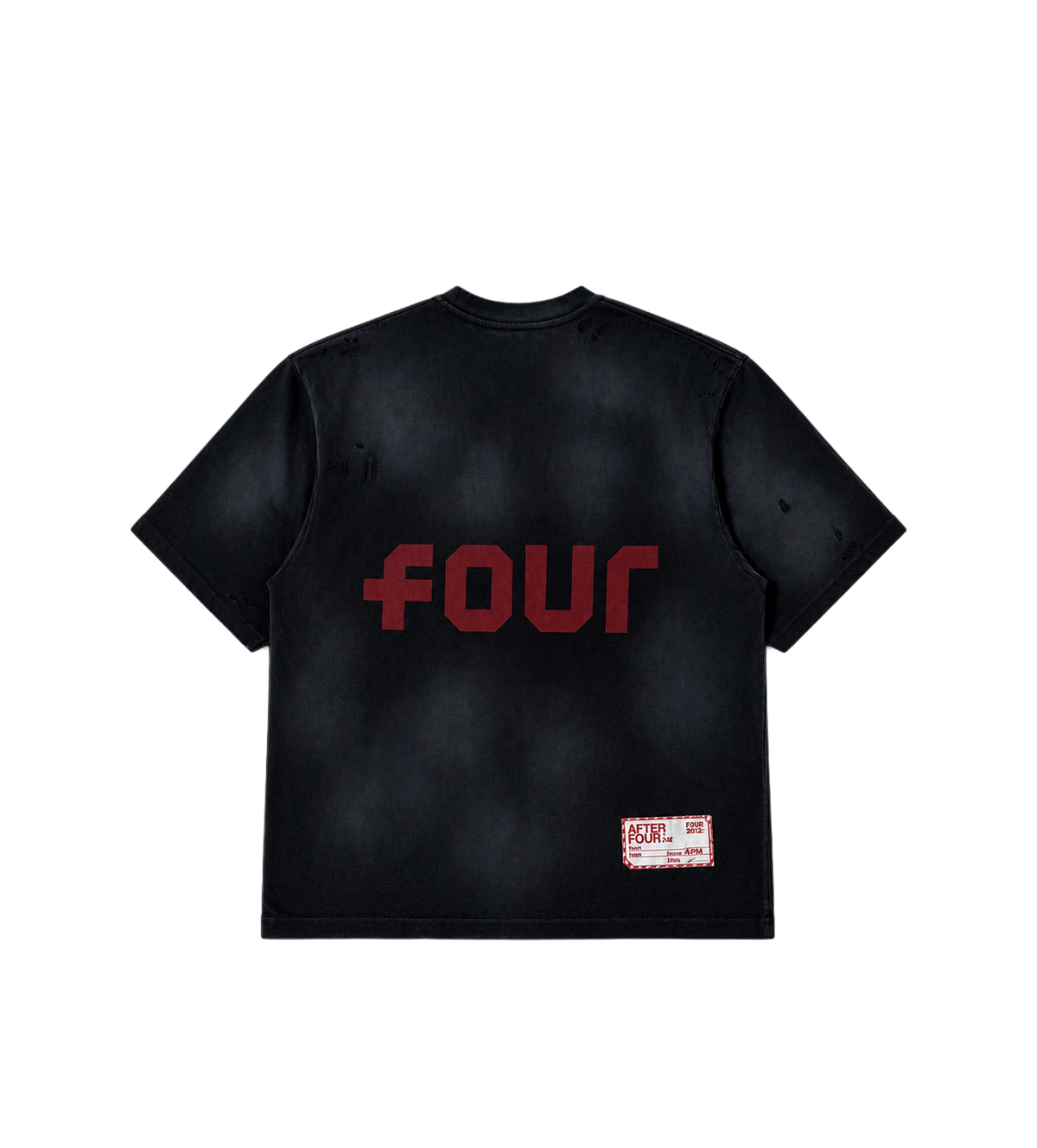 After 4PM Destroyed Boxy T-shirt Washed Black