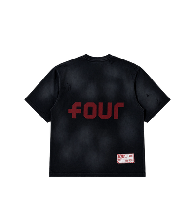 After 4PM Destroyed Boxy T-shirt Washed Black