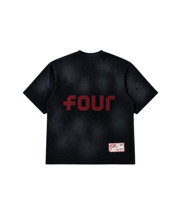 After 4PM Destroyed Boxy T-shirt Washed Black