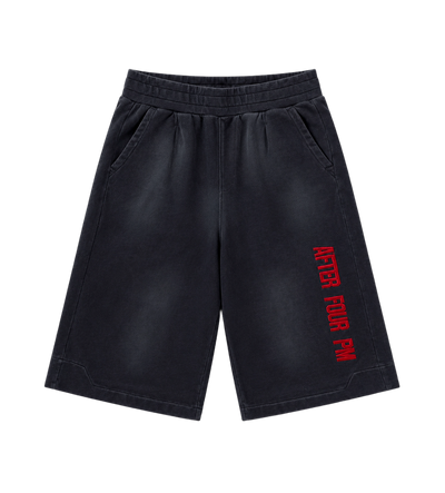 After 4PM Destroyed Wide Shorts Black