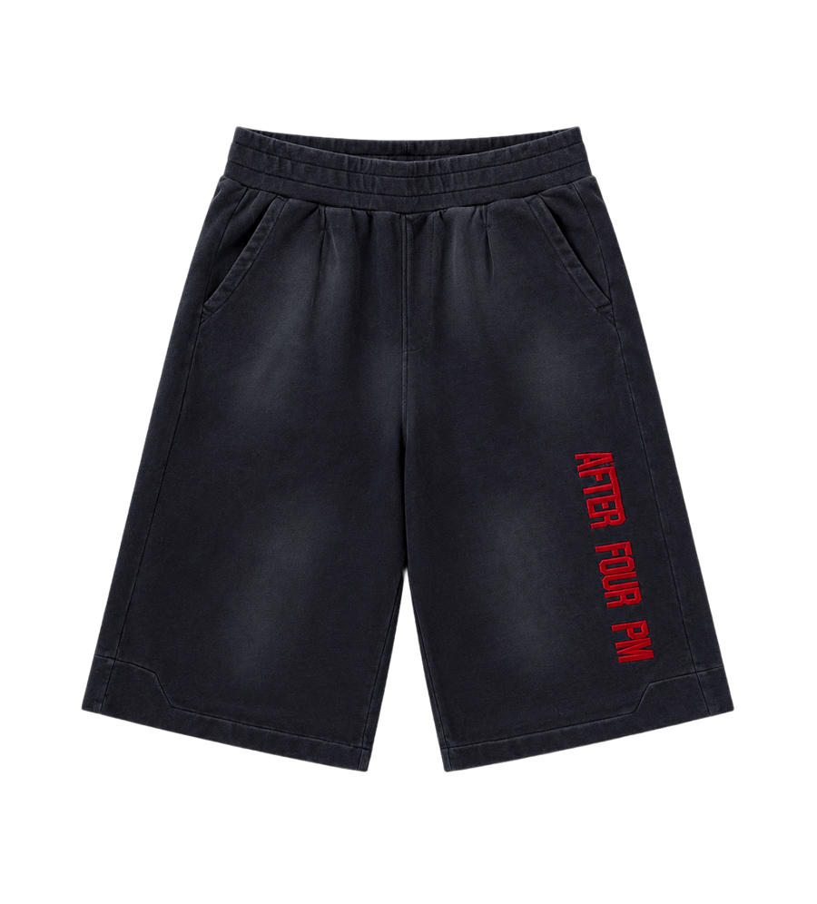 After 4PM Destroyed Wide Shorts Zwart
