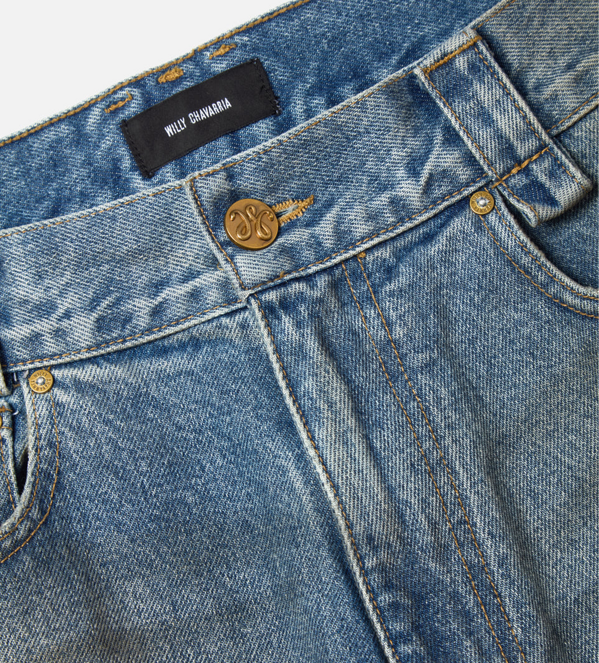 Flared Denim Jean Denim Blue