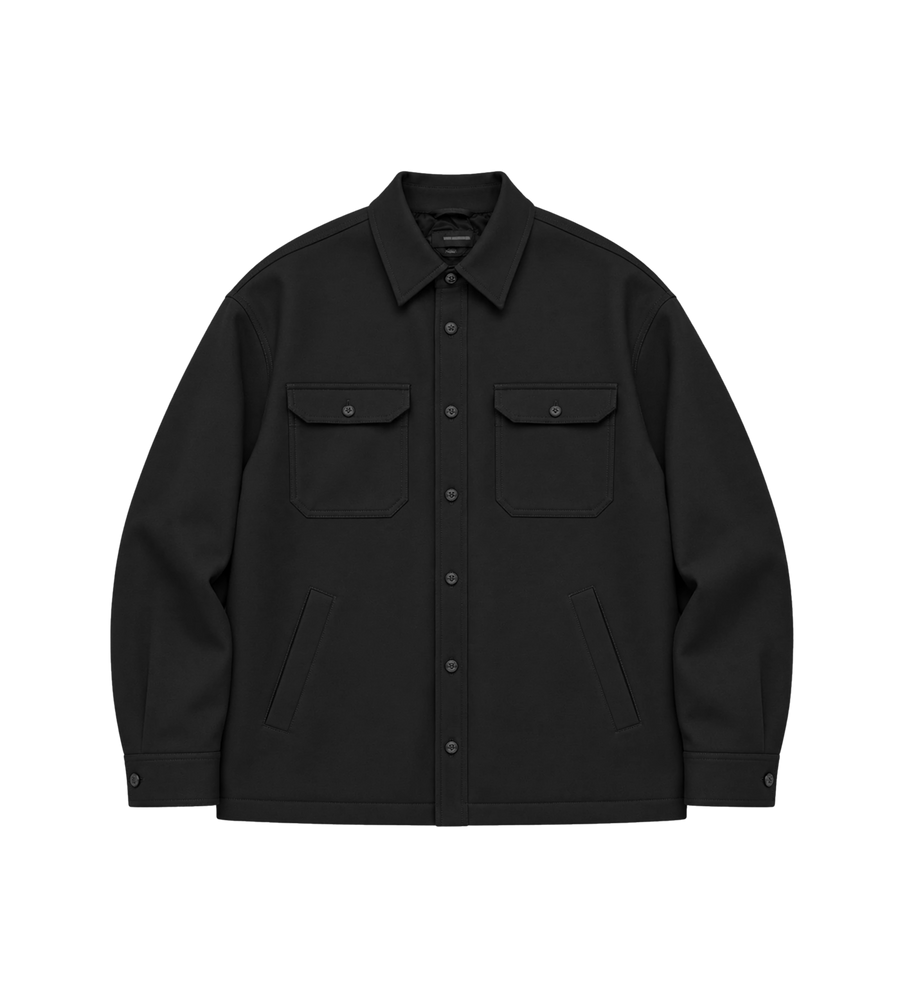OS gewatteerd overshirt zwart
