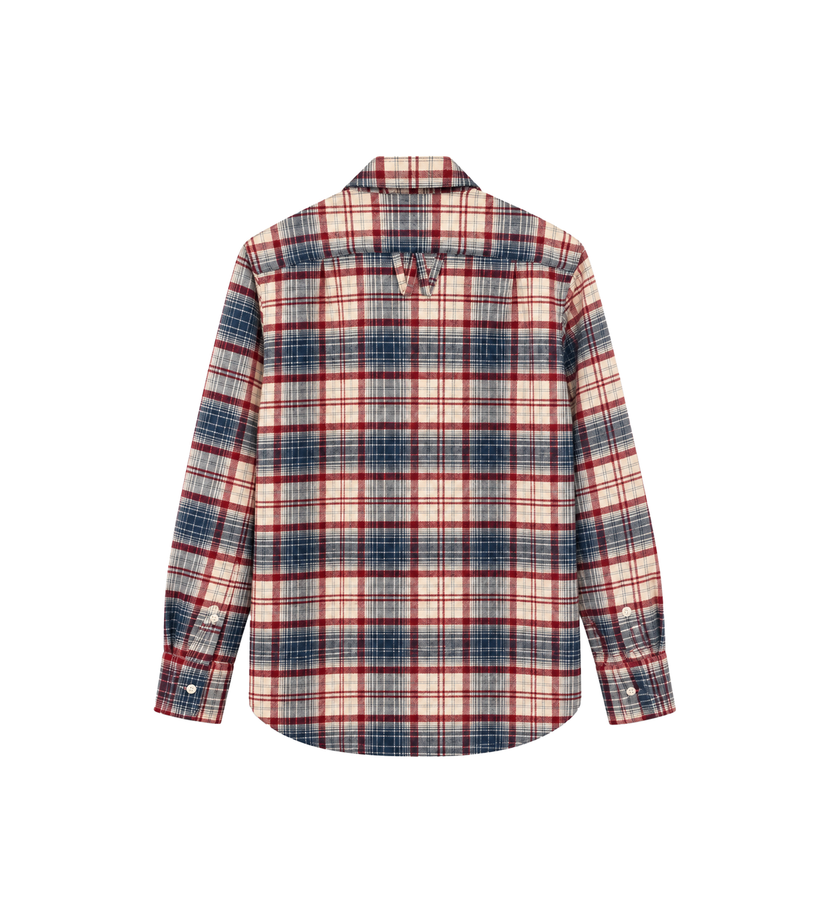 Geruit wollen overhemd beige // rood