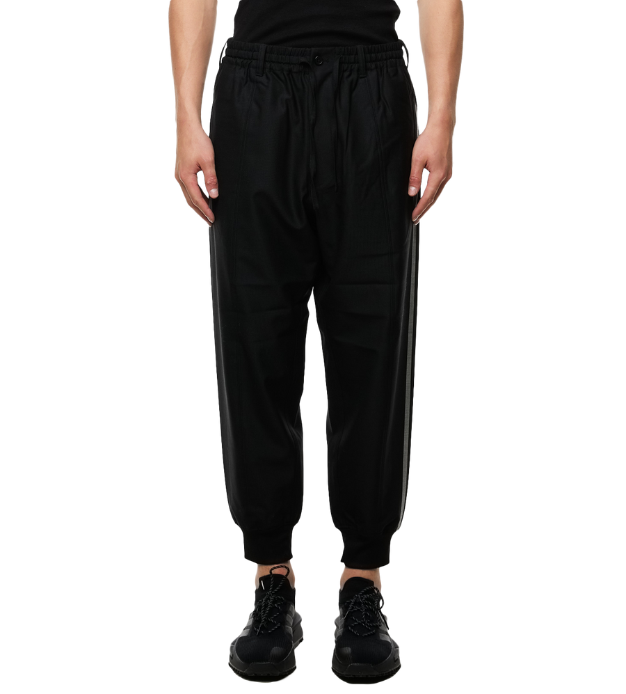 Drawstring Tapered Track Pants Black