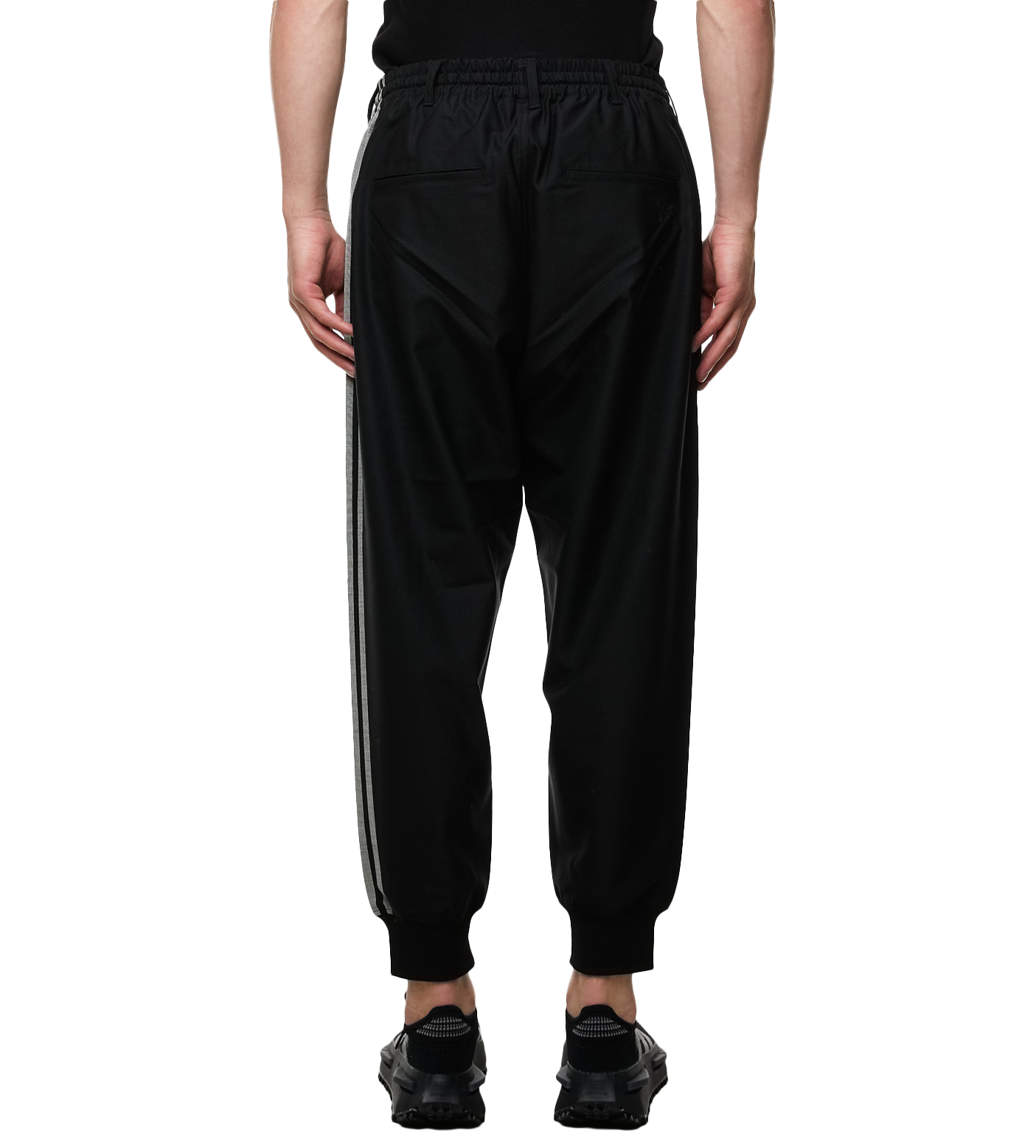 Drawstring Tapered Track Pants Black